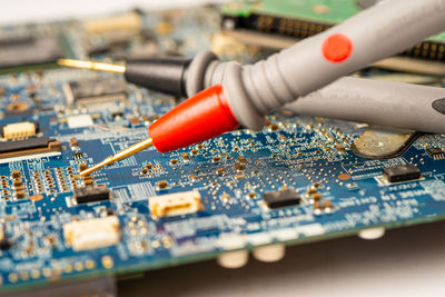 Close-up of computer keyboard on table
