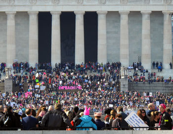 Group of people in front of building