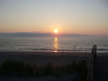 Scenic view of sunset over sea