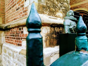 Close-up of statue against water