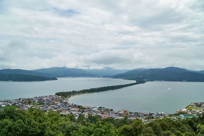 Top view of amanohashidate, miyazu, kyoto