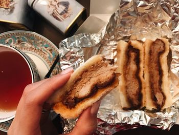 Close-up of woman holding ice cream