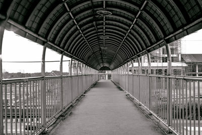 View of empty footbridge