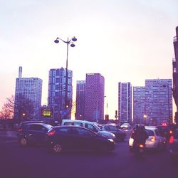 View of city street against sky