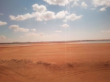 Scenic view of beach against sky