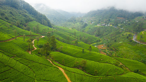 High angle view of landscape against sky