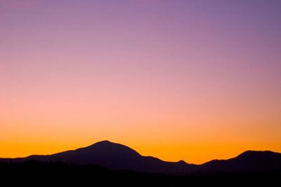 Scenic view of mountains at sunset