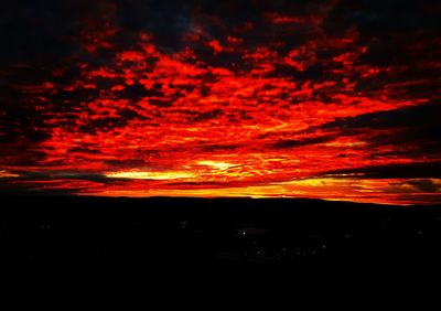 Scenic view of dramatic sky during sunset