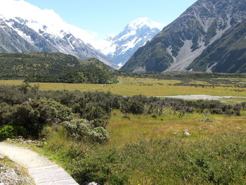 Scenic view of mountains against sky