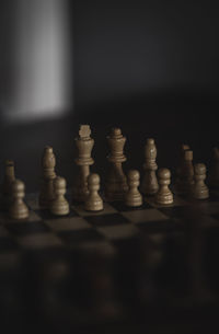 Close-up of chess pieces
