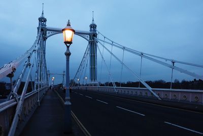 View of bridge at dusk