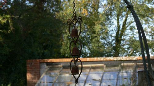 Low angle view of basketball hoop against sky