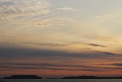 Scenic view of sea at sunset