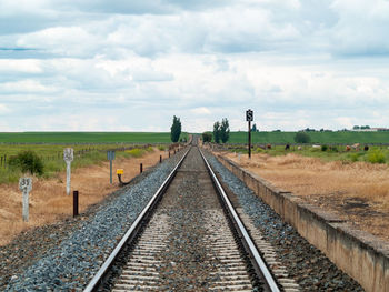 View of railroad tracks against sky