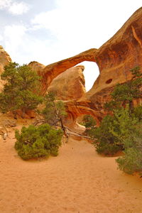 Scenic view of rock formations against sky