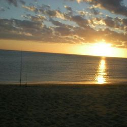 Scenic view of sea at sunset