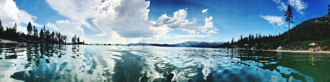 Panoramic view of lake against sky