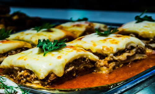 Close-up of food in plate