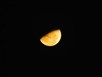 Close-up of moon over black background