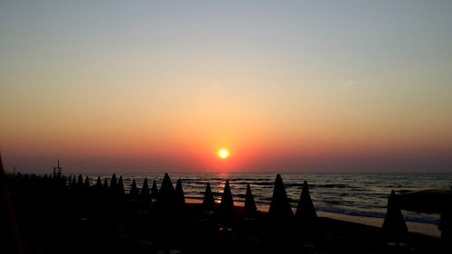 Scenic view of sea at sunset