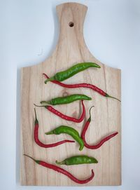 Directly above shot of chili pepper on table