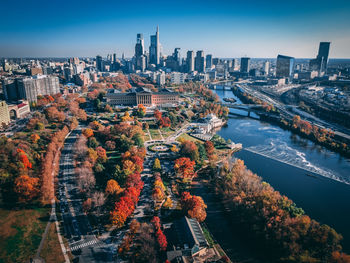 Aerial view of buildings in city