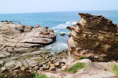 Rock formations in sea