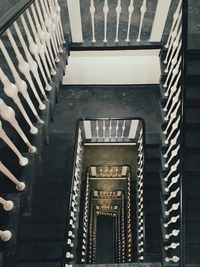 High angle view of spiral stairs