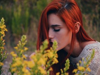 Young woman looking away