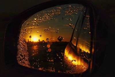 Close-up of raindrops on glass window