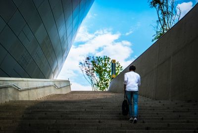 Full length of woman standing against clear sky