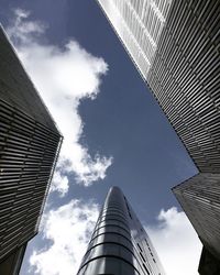 Low angle view of skyscrapers against sky