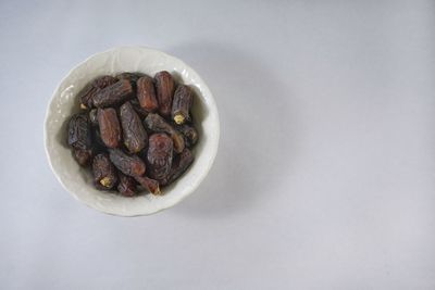 High angle view of fruits in bowl