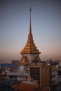 Low angle view of temple against clear sky