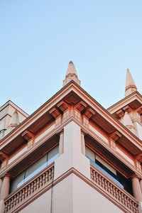 Low angle view of building against clear sky