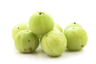 Close-up of apples on white background