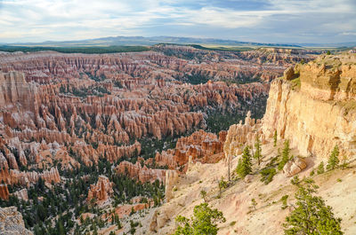 Scenic view of landscape against cloudy sky