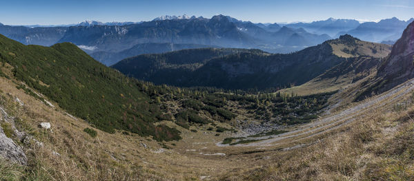 Scenic view of mountains against sky