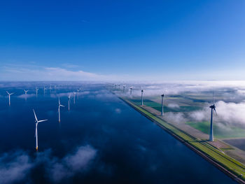 Aerial view of blue sky