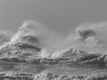 Low angle view of sea against sky