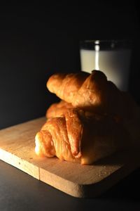 Close-up of breakfast served on table