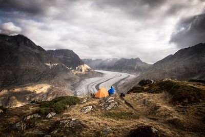 Scenic view of mountains against sky