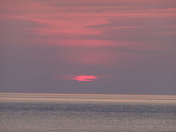 Scenic view of sea against sky at sunset