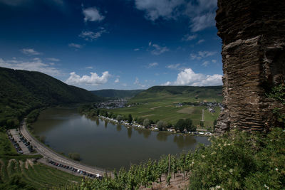 Scenic view of green landscape against sky