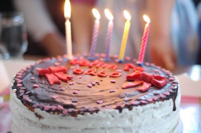 Close-up of birthday cake