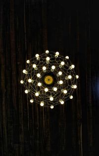 Close-up of illuminated chandelier