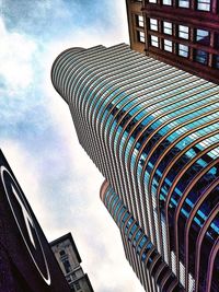 Low angle view of modern building against sky