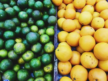 Full frame shot of oranges at market stall