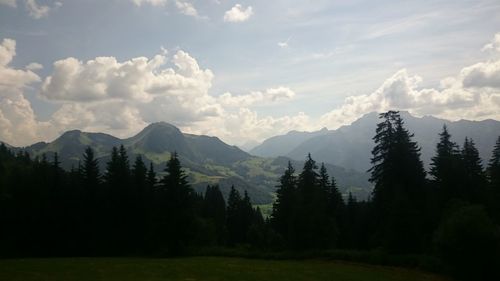 Scenic view of mountains against sky