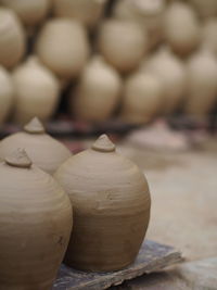 Close-up of pots